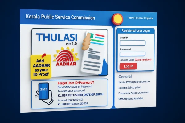 Kerala PSC Thulasi Login