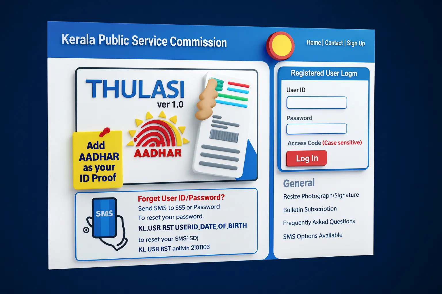 Kerala PSC Thulasi Login